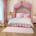 Amdrebio Pink Shag Plush Runner Area Rug 2x6 - Image 9