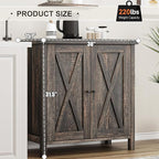 GarveeHome Small Storage Cabinet, Farmhouse Sideboard Buffet Cabinet - Image 2