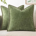 MIULEE Decorative Euro Sham Pillow Covers 24x24 Inch Sage Green 2 Pack | by MIULEE