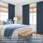 105 Inch Pinch Pleated Blackout Memory Trained Linen Curtains - Image 3
