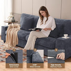 DOPEDIO Modern Living Room Sofa Set, 71.25" Chenille Loveseat - Image 3