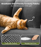 Kidirect 87in Corduroy Couch, Sofa No Tool Assembly, Comfy Couches - Image 4