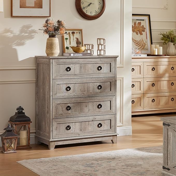 Joaxswe Farmhouse 4 Drawer Dresser - Image 10