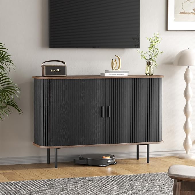 47''W x 32''H Black Buffet Sideboard Cabinet - Image 9