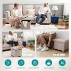 BRIAN & DANY Ottoman with Storage, Small Storage Ottoman - Image 6