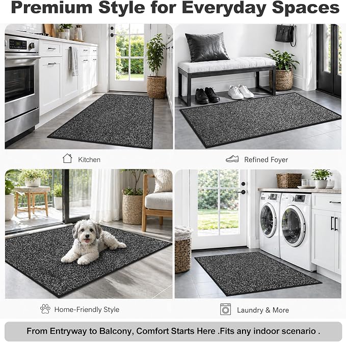 Super Absorbent Front Door Mat, 29.5" x 17", Non-Slip Washable Indoor Doormats - Image 8