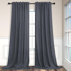 Dark Gray Curtains 108 Inches Long 2 Panels Set by Pitalk