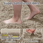 4x6 Fluffy Shag Area Rugs for Living Room Bedroom: Soft Carpet Gray Camel | - Image 5