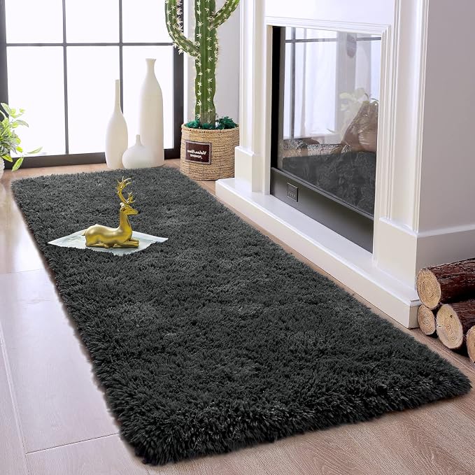 Chicrug Soft Runner Rugs for Bedroom Living Room Plush Fluffy Rug 2x6 | Shag - Image 2