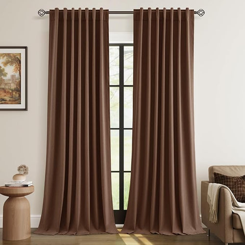 100% Blackout Curtains 90 Inch Length 2 Panels Set by Guken