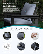 SERWALL Outdoor Sectional Sofa Set, 5-piece Outdoor Modula Couch Set - Image 6