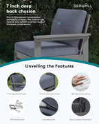 SERWALL Outdoor Sectional Sofa Set, 5-piece Outdoor Modula Couch Set - Image 4