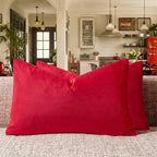 GIGIZAZA Red Pillow Covers 12x20 Decorative Pillows Pack of 2 | Lumbar Throw by GIGIZAZAFocusingonhomedecoration