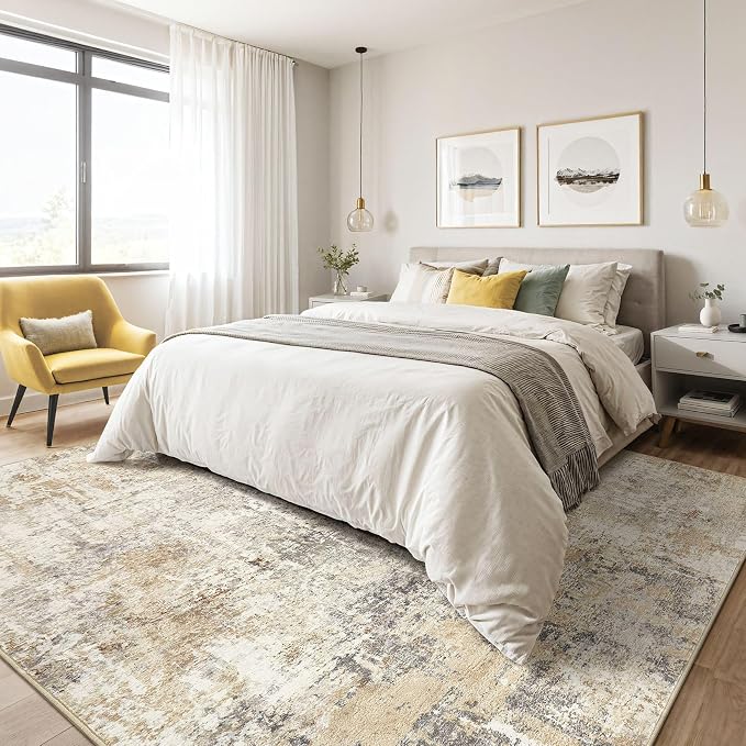 LOONGRUG 8x12 Area Rug Washable Large Neutral Modern Living Room Rugs | - Image 4