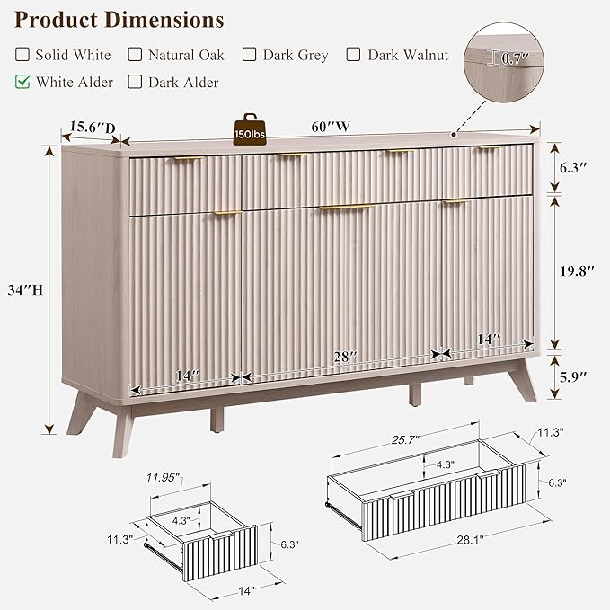T4TREAM Large Buffet Sideboard Cabinet - Image 2