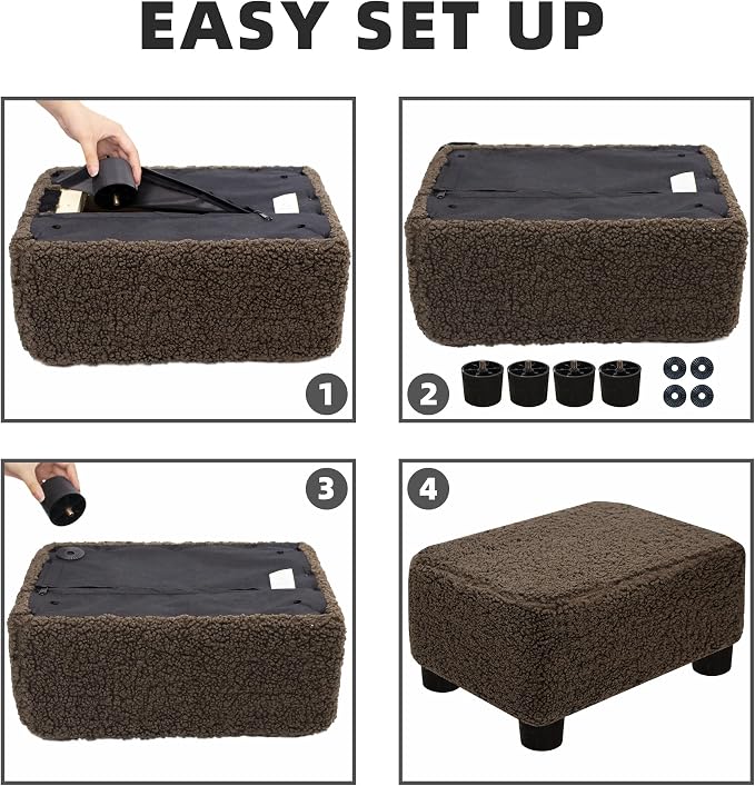 CAROLMADE Small Foot Stool Ottoman Footstool - Image 8
