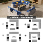 ovios 13 Pieces Patio Furniture Set, Outdoor Wicker Sectional Sofa - Image 2