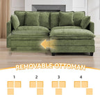 76'' Cloud Deep Seat Loveseat Sofa, Upholstered Chenille Modular 2-Seats - Image 6