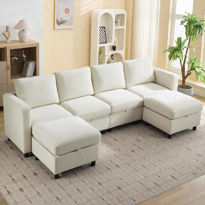 WUTUTUEE 107”Modular Sectional Sofa Convertible U Shaped Sofa Couch Set by WUTUTUEE