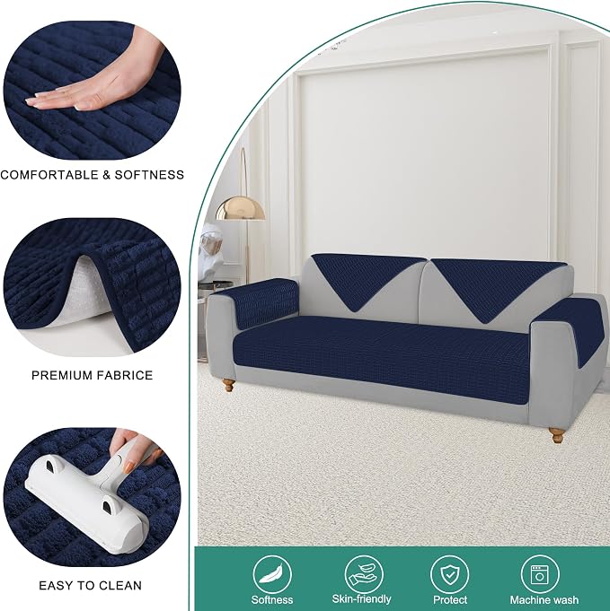 Foxdecor Couch Arm Covers Sofa Armrest Covers, Arm Chair Covers Set of 2 - Image 2