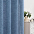 YoungsTex Denim Blue Linen Curtains 95 Inch Length - Image 8