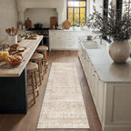 Schweek 2x5 Beige Runner Rug Non-Slip Washable Neutral Rugs by Schweek