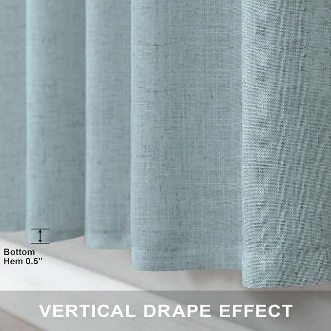 Seafoam Curtains 38 Inch Width for Kitchen 2 Panel Back Tab Rod Pocket Semi - Image 6