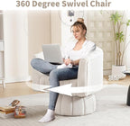 Swivel Accent Barrel Chair Set of 2- Cute Comfy Small Round 360° Arm Chair - Image 3
