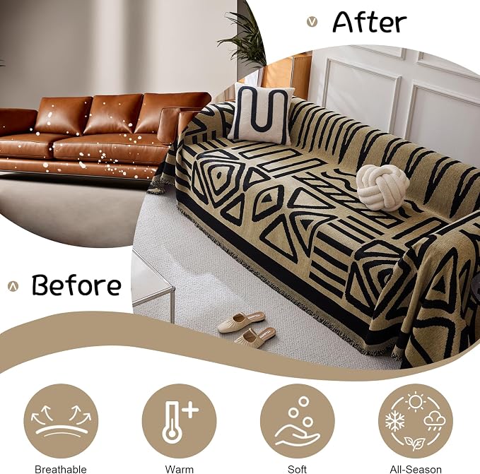 VClife Bohemian Couch Covers for Dog, Anti Slip Sofa Furniture Protector - Image 5