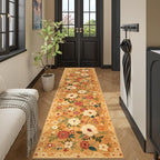 DUKINO 2.6x10 Runner Rug for Hallway, Washable Kitchen Rugs Non Slip Orange | - Image 6