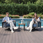 Outdoor Patio Swivel Rocking Chairs Set, Patio Porch Furniture - Image 7
