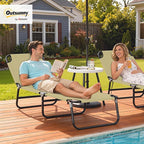 Outsunny Folding Chaise Lounge Pool Chairs, Outdoor Sun Tanning Chairs - Image 2