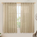 Linen Curtains 63 Inch for Bedroom Light Filtering Panels 60 x 63 Inch by LAMIT