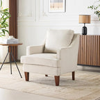 VINGLI Beige Accent Chair, Mid Century Modern Chairs, Upholstered Armchair by VINGLI
