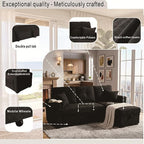L Shaped Sectional Couch with Storage and Pull Out Bed, 3 Seater Sleeper Sofas - Image 9