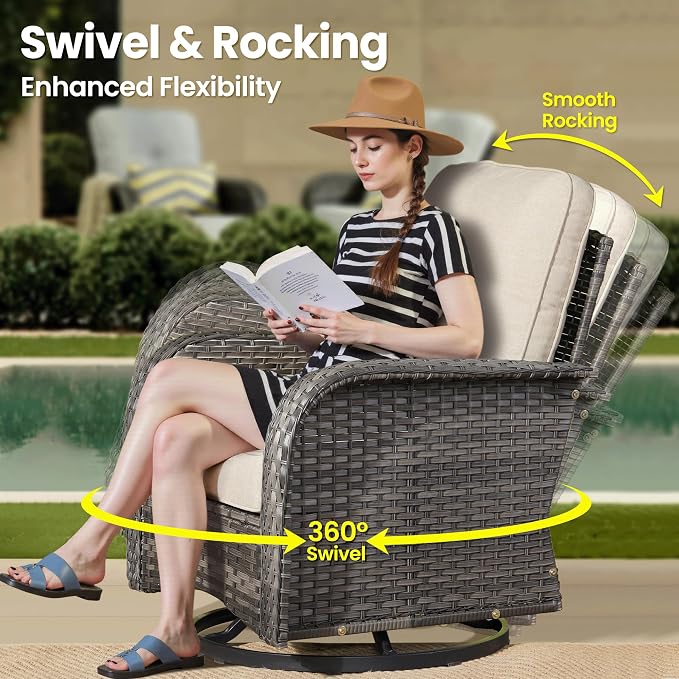 ovios 7-Piece Patio Furniture Set, Outdoor Wicker Sofa - Image 2
