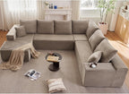Cloud Sectional Couch with L-Shape Chaise, Upholstered Corduroy Couches by Lakifun