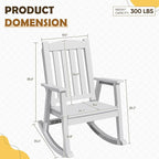Greesum Set of 2 Outdoor Rocking Chair, Rust-Proof & UV-Resistant, Comfortable - Image 3