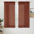 MIULEE Burnt Orange Fall Linen Curtains 42x63 Inch 2 Panels by MIULEE