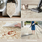 10x12 Area Rug for Living Room Bedroom: Non-Slip Modern Beige White | Machine - Image 5