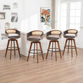 Set of 4 Rattan Swivel Bar Stools by KUNZENTLIVING