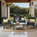 Weaxty Wicker Patio Furniture Set High Back Loveseat Sofa Couch Armchair Coffee by Eco-ChicLivingBeautifullyAffordable