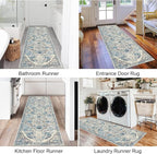 HEBE Hallway Runner Rug 2'x6', Washable Non Slip Kitchen Rug Runner | Soft Boho - Image 6