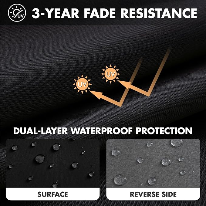 MIULEE Black Outdoor Seat Cushion 22x24 Inch Waterproof & 3 Year Fade Resistant - Image 3