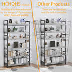 HCHQHS Bookshelf, Adjustable Industrial Bookcase, Vertical Tall Book Shelf - Image 5