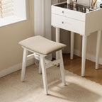 Muwuele Solid Wood Vanity Stool, Compact Makeup Chair - Image 3