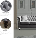 80" Chesterfield Loveseat Velvet Sofa - Image 5