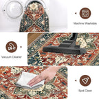 Yamaziot Washable Runner Rug, 3x8 Non-Slip Boho Vintage Hallway Kitchen Rug | - Image 4