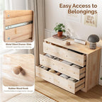 VINGLI 6 Drawer Dresser with Unfinished Solid Wood - Image 9