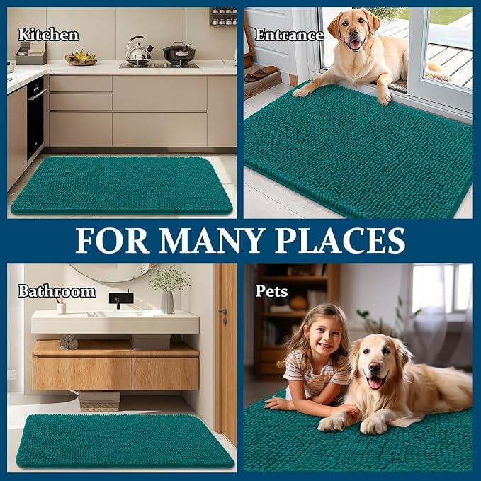 OLANLY Dog Door Mat for Muddy Paws 59x24, Super Absorbent Chenille Mud Mat | - Image 8